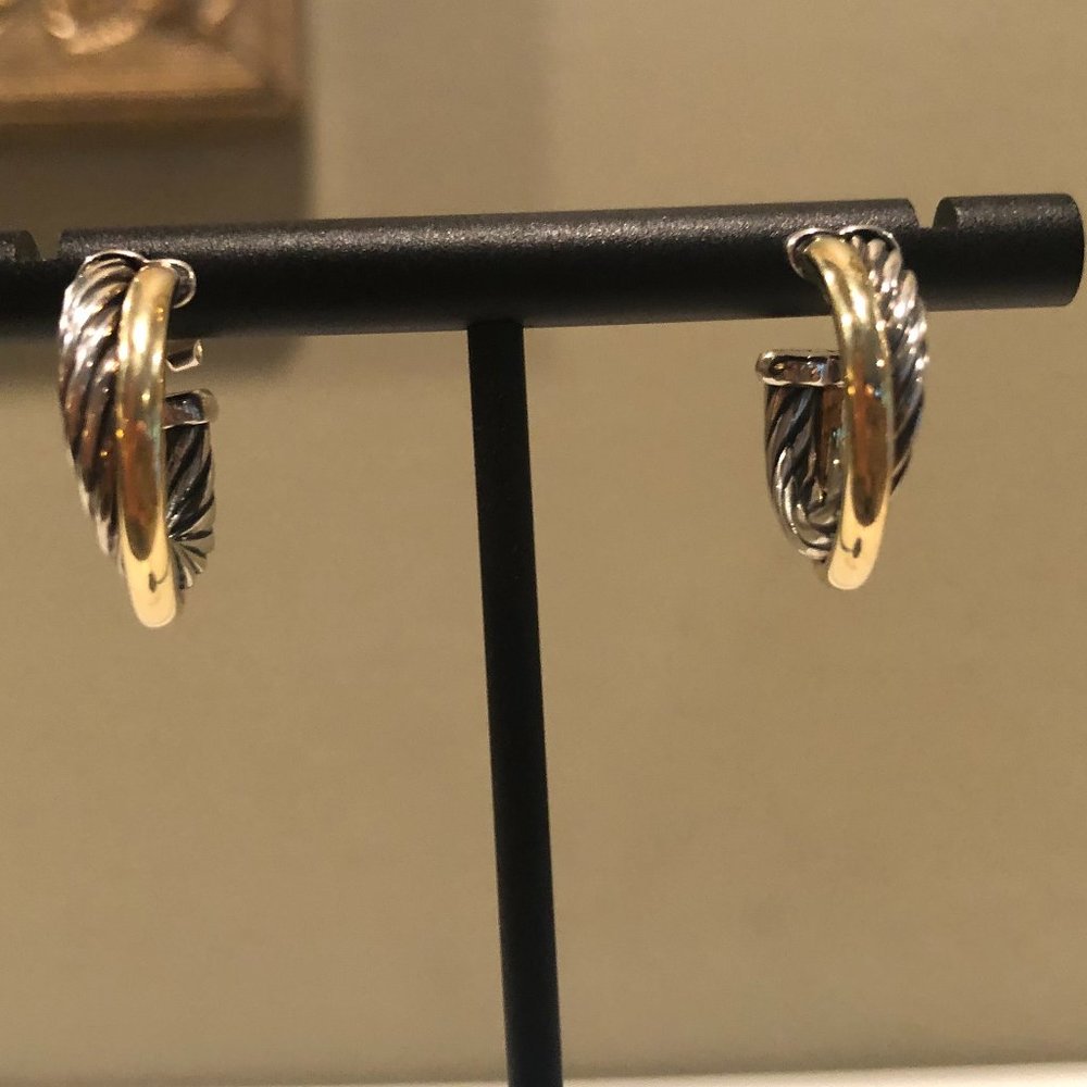 David Yurman Sterling & 14K Gold Earrings